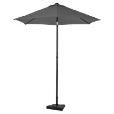 Parasol Torbole - Ø200cm – Premium parasol – Grey | Incl. concrete base 20 kg.