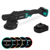 PRO Dual Action Polisher 20V – Ø 125mm | Incl. 2.0Ah Battery, quick charger and 5 polishing pads