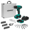Masina de gaurit si insurubat 20V | Incl. 2 bateriI x 2.0Ah, Incarcator si 46 de accesorii in valiza premium