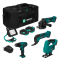 Set scule cu acumulatori 20V - 4.0Ah | Incl. 4 masini, lampa de lucru LED, 2 baterii si incarcator rapid