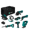 Set scule cu acumulatori 20V - 4.0Ah | Incl. 6 masini, lampa de lucru LED, 2 baterii si incarcator rapid