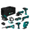 Set scule cu acumulatori 20V - 4.0Ah | Incl. 7 masini, Lampa de lucru LED, 2 baterii x 4.0Ah, incarcator si geanta
