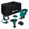 Set scule cu acumulatori 20V - 2.0Ah | Incl. 2 masini, lampa de lucru cu LED, baterie si incarcator rapid 