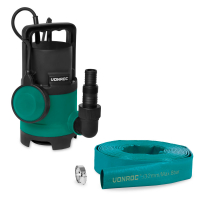 Submersible Pump 400W – 8000l/h - Polluted and clean water | Complete set incl. 10m layflat hose