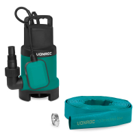 Submersible Pump 750W – 14000 l/h - Polluted and clean water | Complete set incl. 10m layflat hose