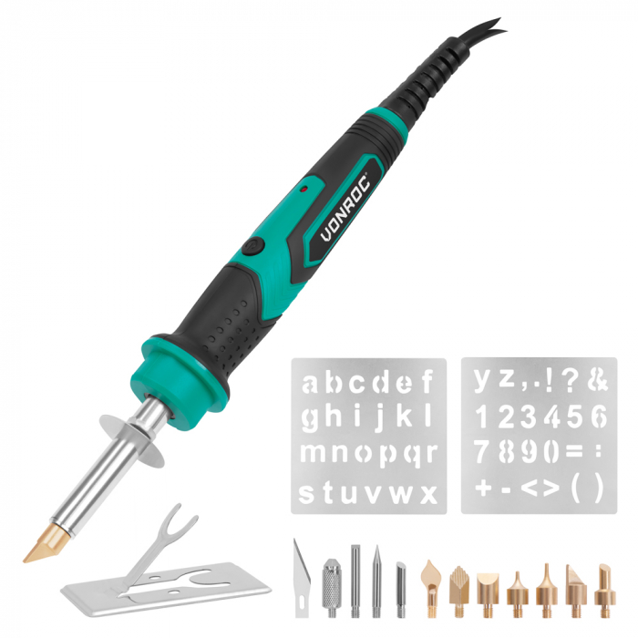 Aparat pentru pirogravarea lemnului - Fier de lipit - 30W | Incl. 16 accesorii main product photo